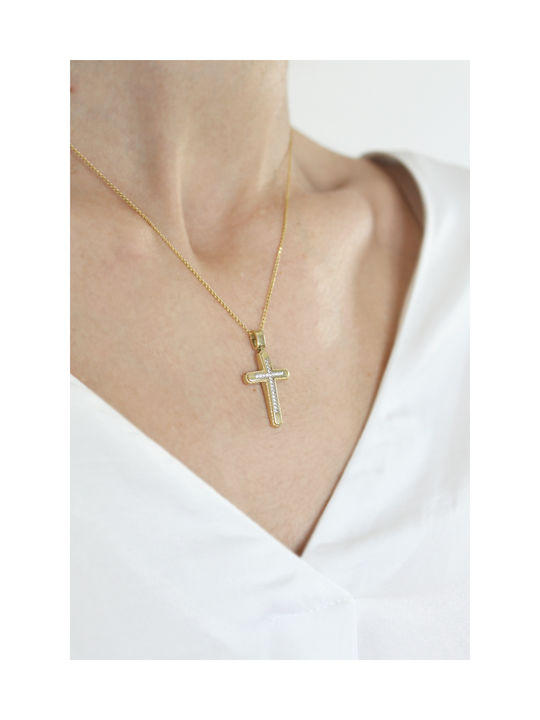 Kritsimis Women's Gold Cross 14K with Chain