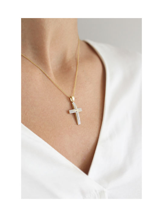 Kritsimis Damen Gold Kreuz 14K mit Kette