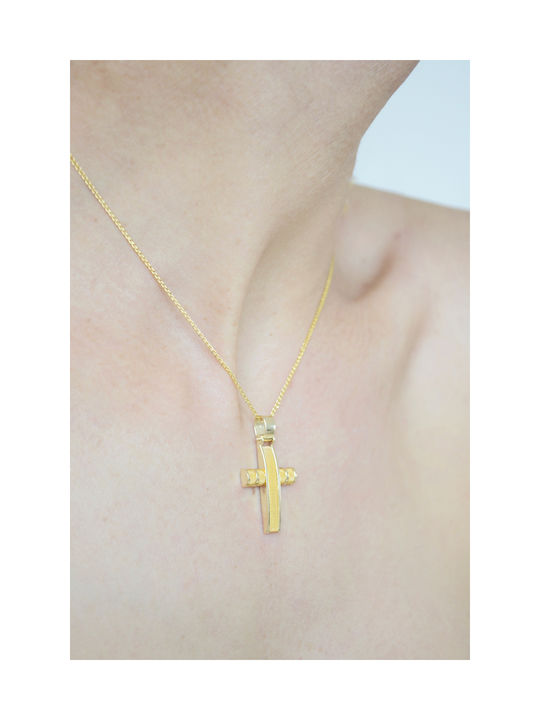 Kritsimis Damen Gold Kreuz 14K mit Kette