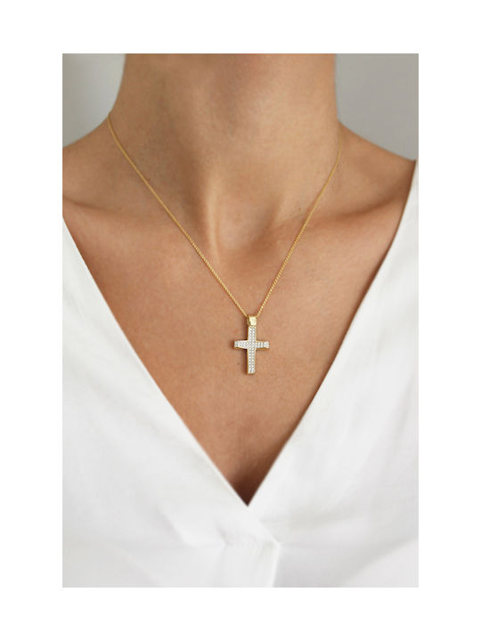 Kritsimis Damen Gold Kreuz 14K mit Kette