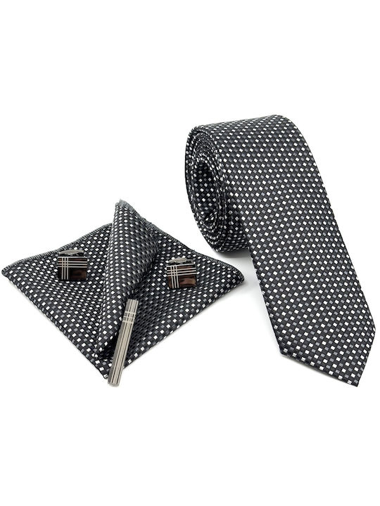 Legend Accessories Herren Krawatten Set Gedruckt in Gray Farbe