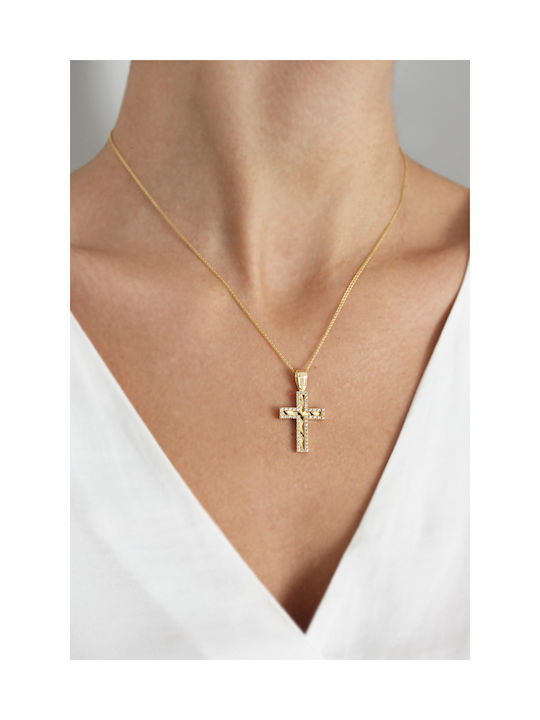 Kritsimis Damen Gold Kreuz 14K mit Kette