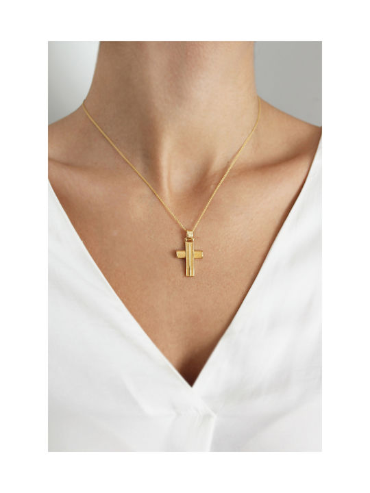 Kritsimis Damen Gold Kreuz 14K mit Kette