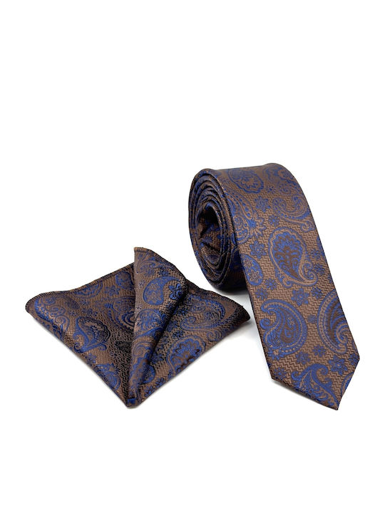 Legend Accessories Set de Cravată pentru Bărbați Tipărit în Culorea Maro