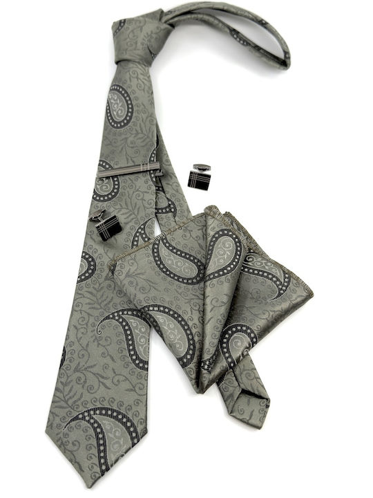 Legend Accessories Men's Tie Set Printed in Khaki Color