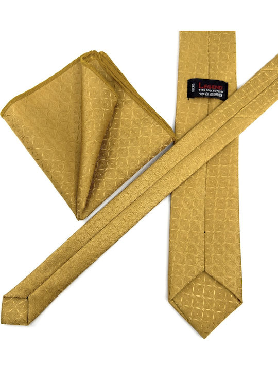 Legend Accessories Men's Tie Set Printed in Yellow Color