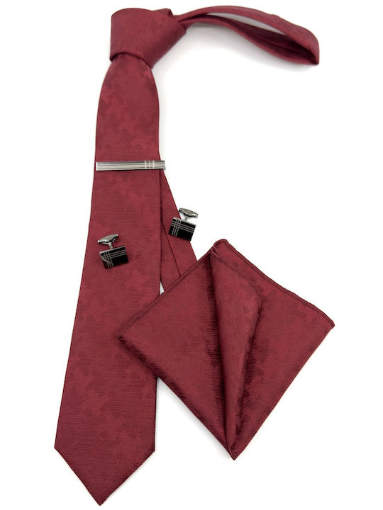 Legend Accessories Men's Tie Set Printed in Red Color
