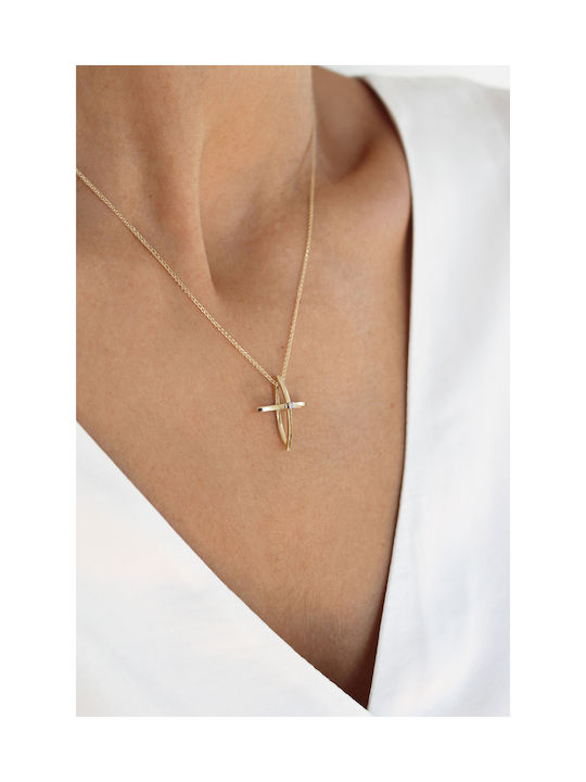 Kritsimis Women's Gold Cross 14K with Chain