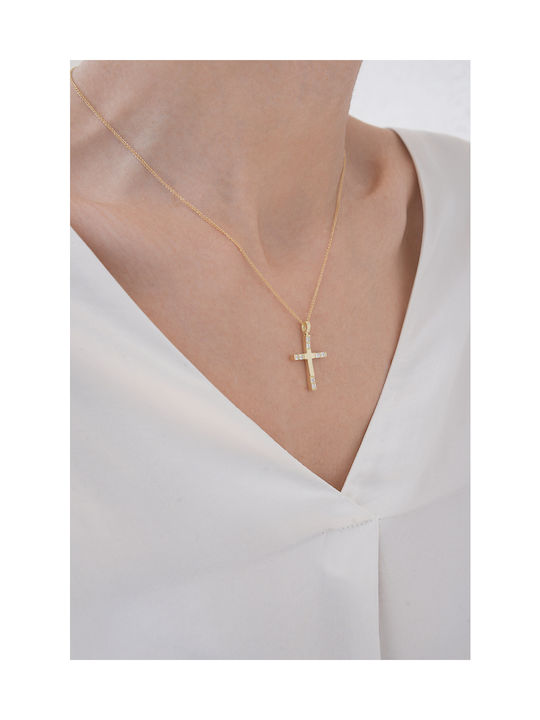 Kritsimis Women's Gold Cross 14K with Chain