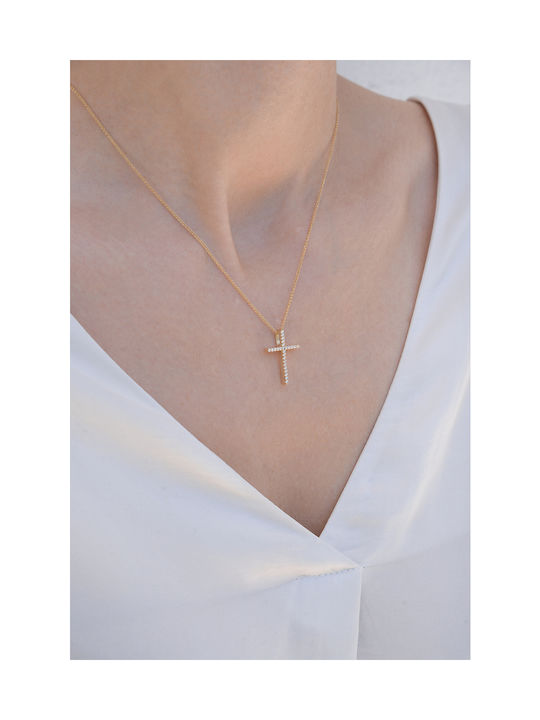 Kritsimis Damen Gold Kreuz 14K mit Kette