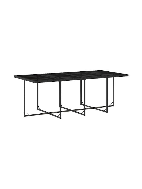 Outdoor Dining Set 9 Pieces Black with Pillows