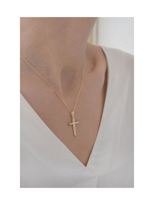 Kritsimis Damen Gold Kreuz 14K mit Kette