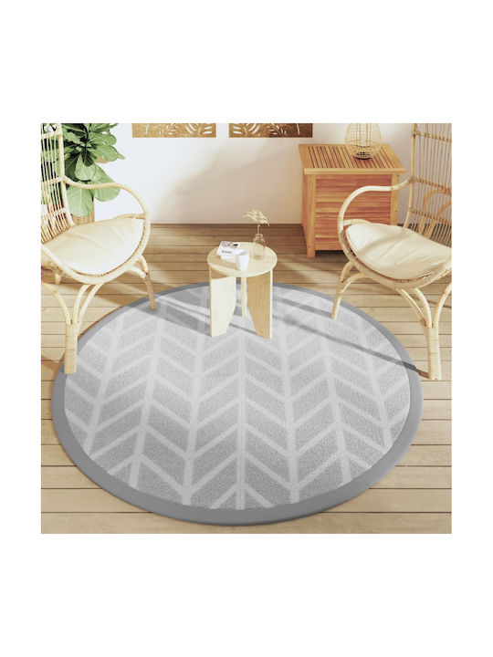 vidaXL Rug Outdoor Round Grey