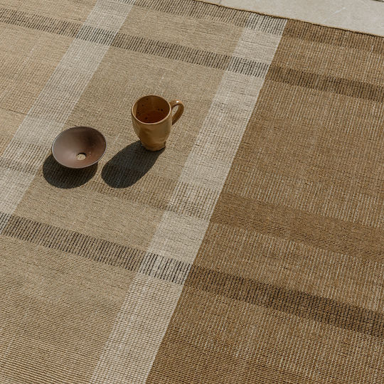 Brink & Campman Zona Block Stripe Lucrat manual Covor De exterior Rectangular Cashew