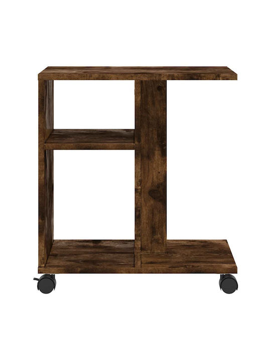 vidaXL Beistelltisch Rechteckig Holz mit Rädern Rauchfichte M50xT30xH55cm