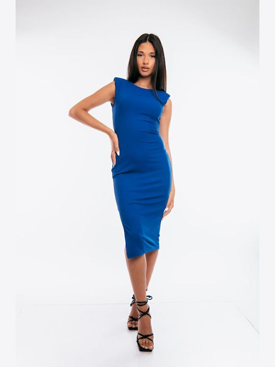 Sommer Midi Damenkleid Blau