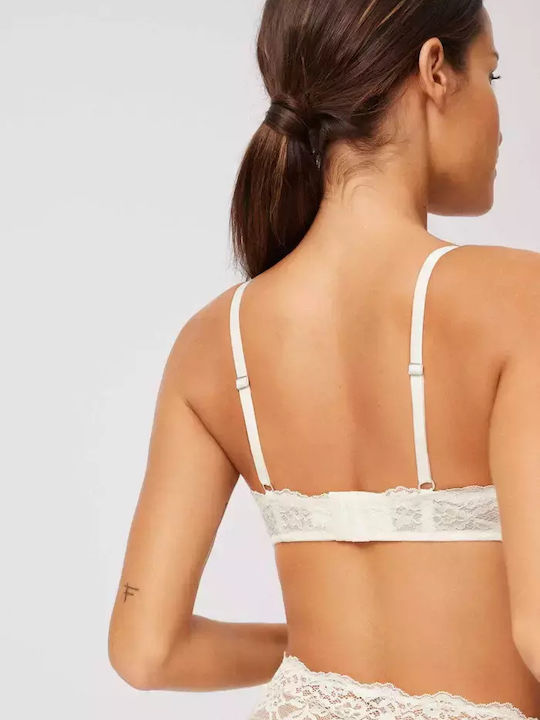White Σουτιέν Push Up με Μπανέλες