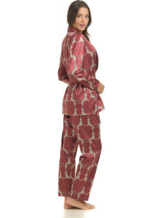 Miss Rosy Set Pijamale pentru Femei Dark Red