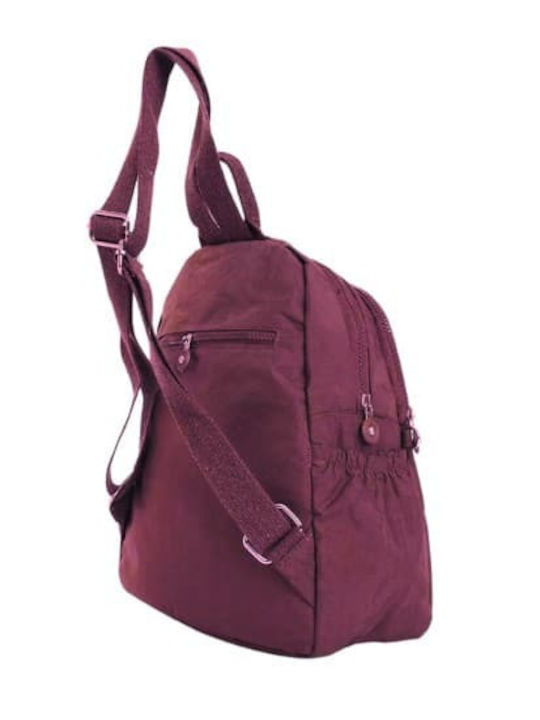 Mega Bag Fabric Backpack with Zipper Bordeaux