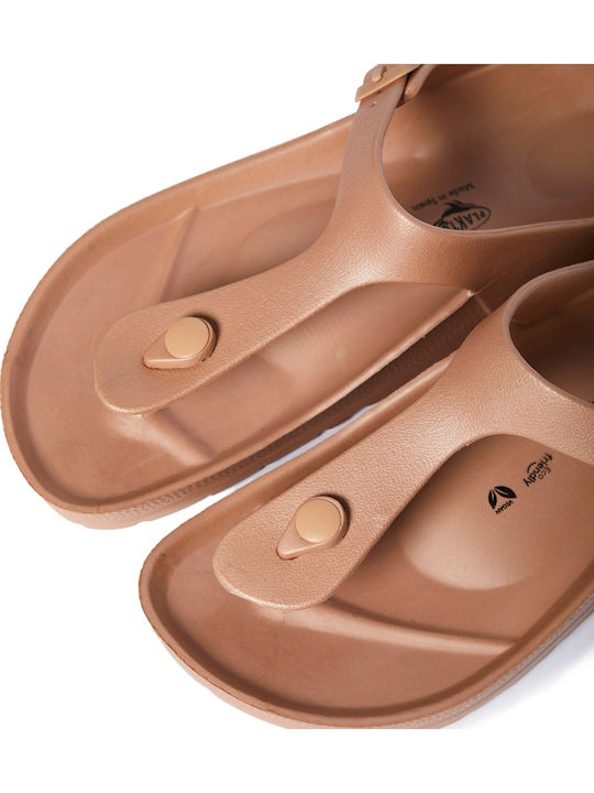 Frauen Flip Flops in Beige Farbe