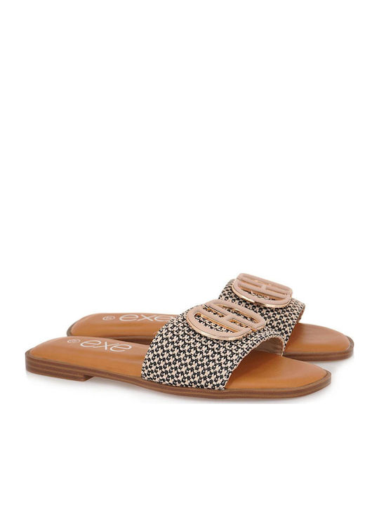 Women's Flat Sandals in Beige Color