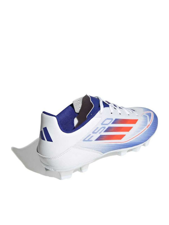 adidas F50 Club Football Shoes with Cleats Cloud White / Solar Red / Lucid Blue