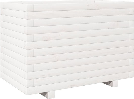 vidaXL Planter Box Wooden White 70x40x49.5cm.