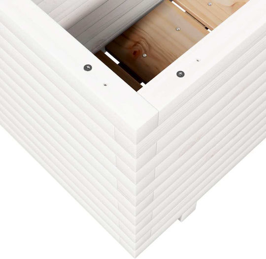 vidaXL Planter Box Wooden White 70x40x49.5cm.