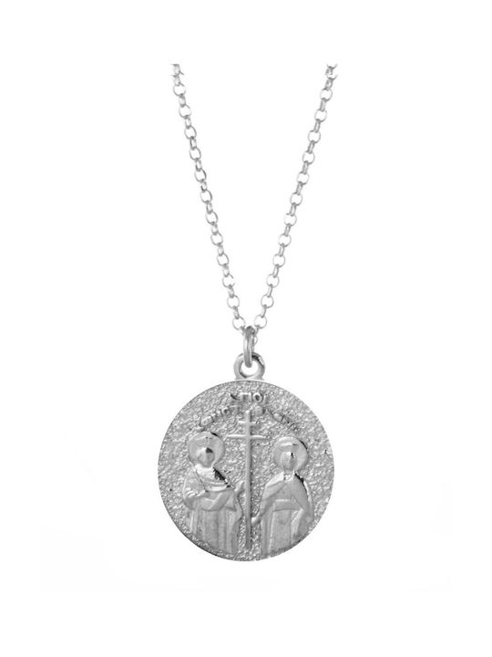 Necklace Constantine Amulet from Silver Black with Zircon