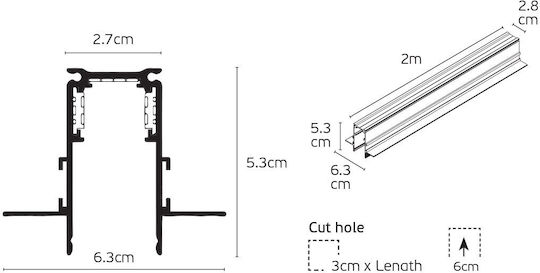 VK Lighting Șină de Montare pentru Corpuri de Iluminat Negru 71164-033776