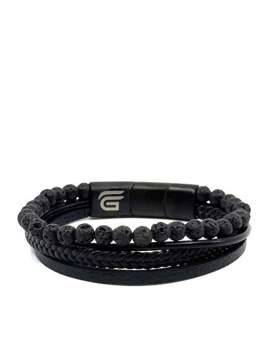 Legend Accessories Men's Leather Bracelet 23cm