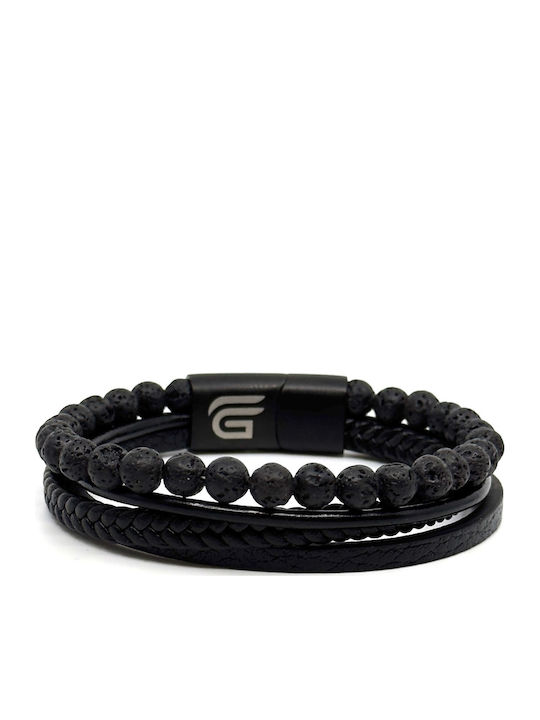 Legend Accessories Men's Leather Bracelet 23cm