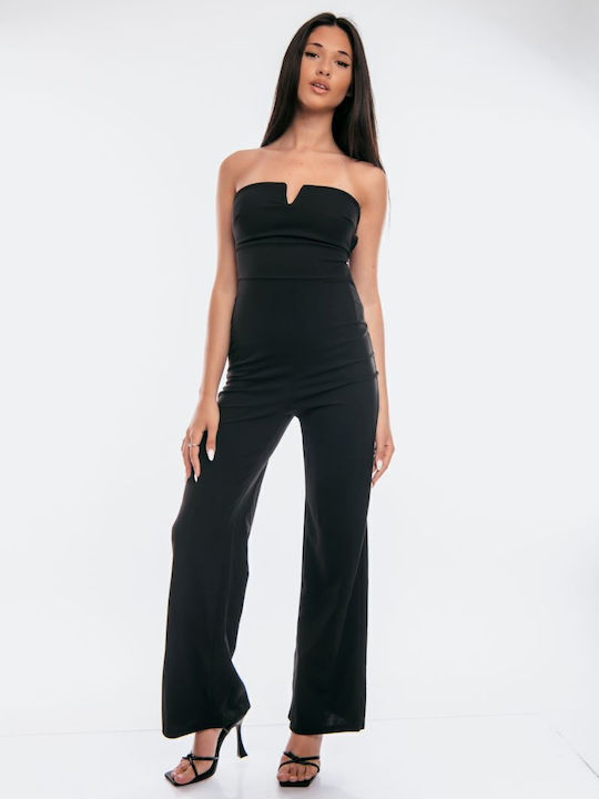 Γυναικεία Strapless Ολόσωμη Φόρμα Μαύρο