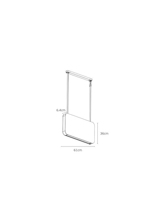 VK Lighting Κρεμαστό Φωτιστικό Πορτοκαλί LED με Φυσικό Λευκό Φως 61x6.4x36εκ.