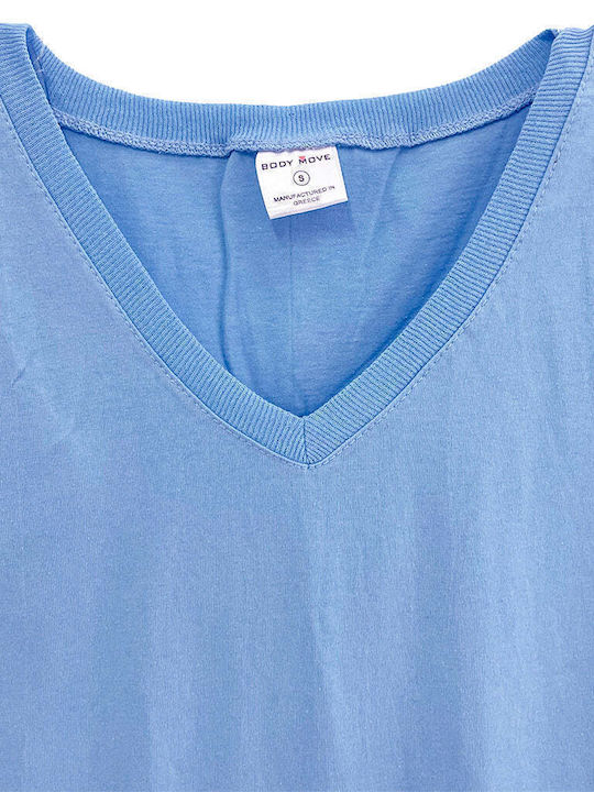 Ustyle Γυναικείο T-shirt με V Λαιμόκοψη Γαλάζιο