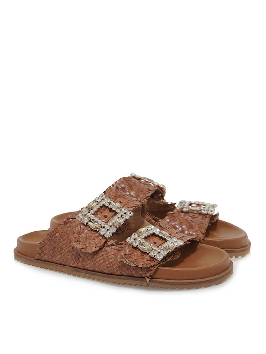 Exe Leather Women's Sandals Tabac Brown