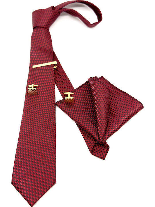 Legend Accessories Ανδρική Γραβάτα με Σχέδια σε Κόκκινο Χρώμα