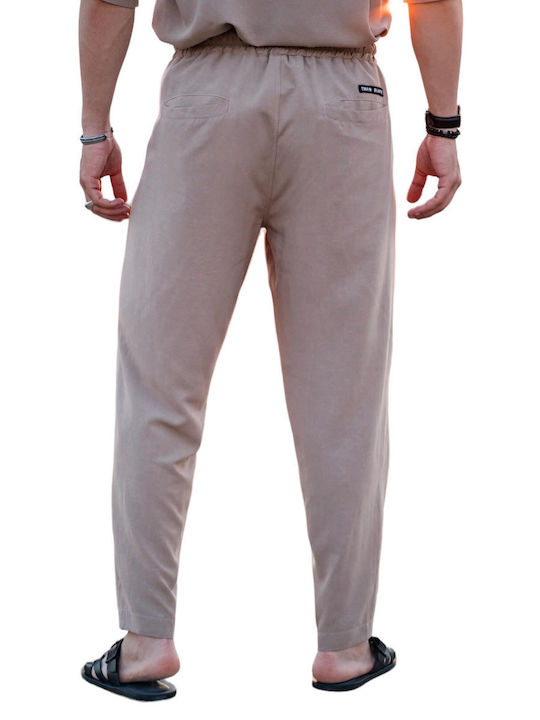 Twin Black Men's Trousers Beige