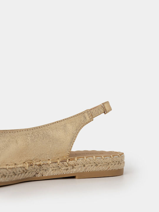 Louizidis Women's Synthetic Leather Espadrilles Gold