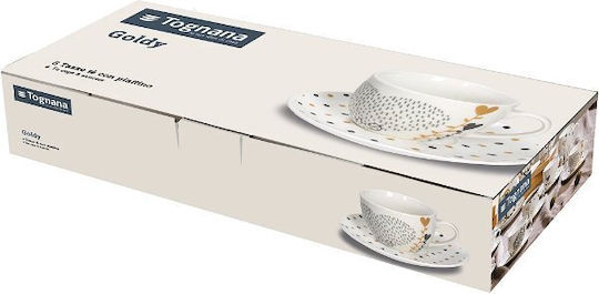 Tognana Iris Set of Cups Tea Porcelain White 200ml 6pcs