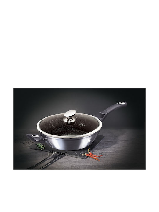 Berlinger Haus Metallic Line Tigaie Din Aluminiu Cu Capac Cu Acoperire Din Piatră 32cm