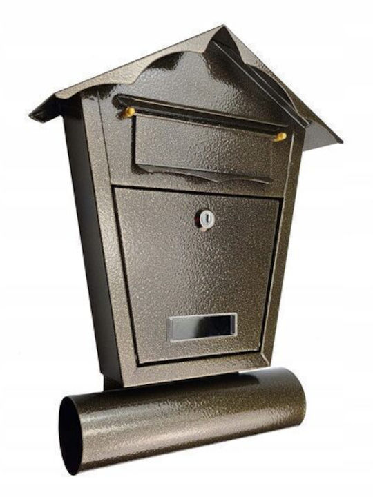 Damech Cutie Poștală pentru Exterior Metalic în Culoarea Auriu 29.5x7.5x37.5cm