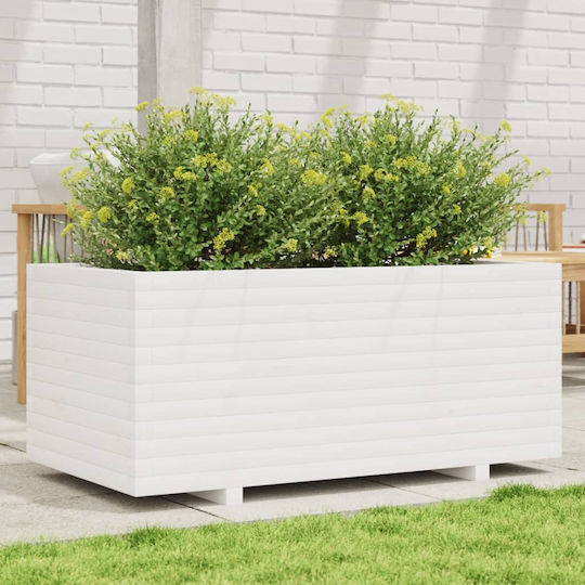 vidaXL Garten Blumenkasten Hölzernes White 110x60x49.5cm.