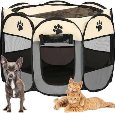 Springos Foldable Dog Park Black 114 x 114 x 114cm