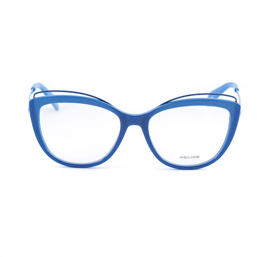 Police Plastic Eyeglass Frame Butterfly Blue VPL931M 07B1