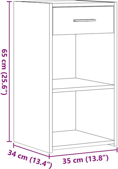 Комоди Дървени Бели 2бр 35x34x65см
