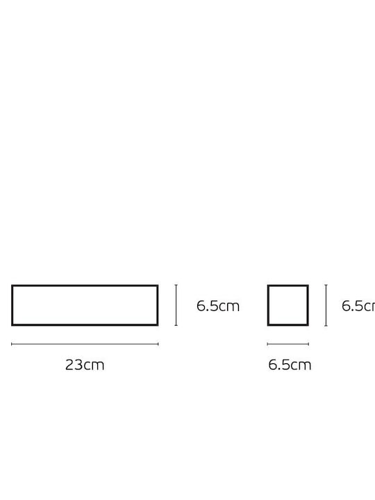 VK Lighting Wandmontierte Außenleuchte LED IP54 mit Warmweiß Licht Doppelstrahl 23x6.5x6.5εκ.