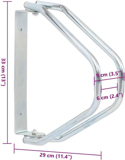 Bicycle Wall Mounts 2 Pieces Galvanized Steel 4008601 Silver