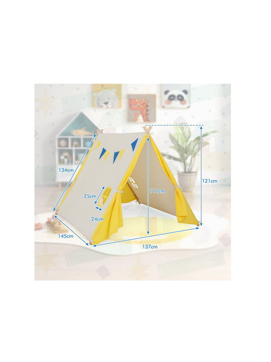 Costway Kids Indian Teepee Play Tent Beige