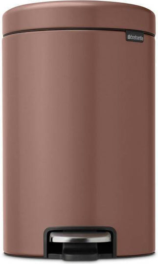 Brabantia Κάδος NewIcon Pedal Απορριμμάτων Πλαστικός με Πεντάλ Καφέ 12lt